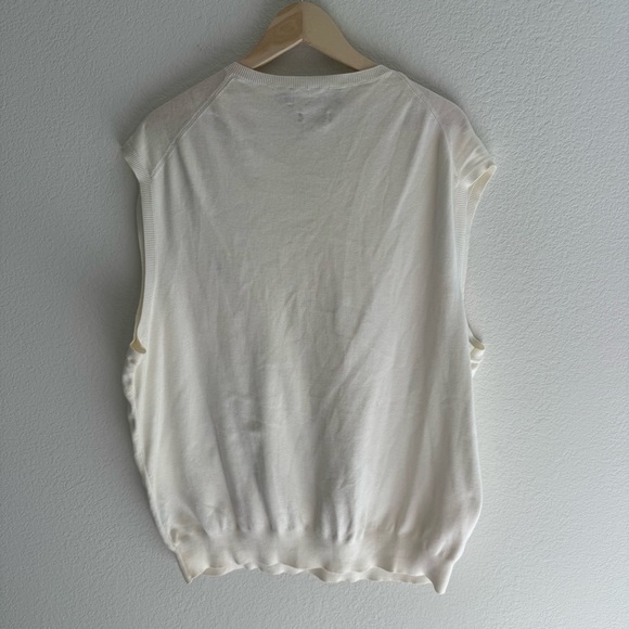 Polo Ralph Lauren Knit V-Neck Sweater Vest Off White Men’s 2XB Vintage - Picture 2 of 4